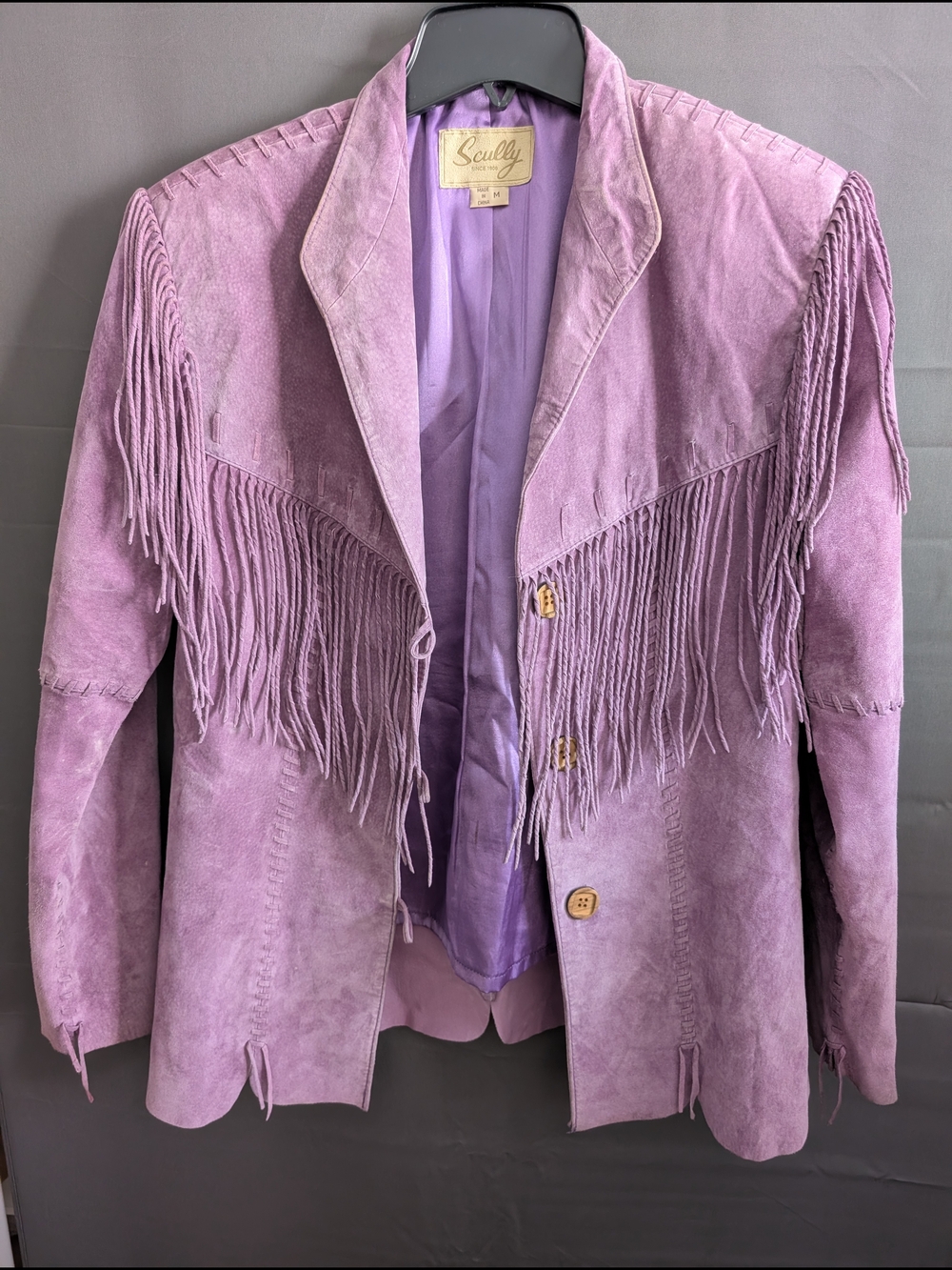 Scully Lavender Suede Fringe Western Jacket
